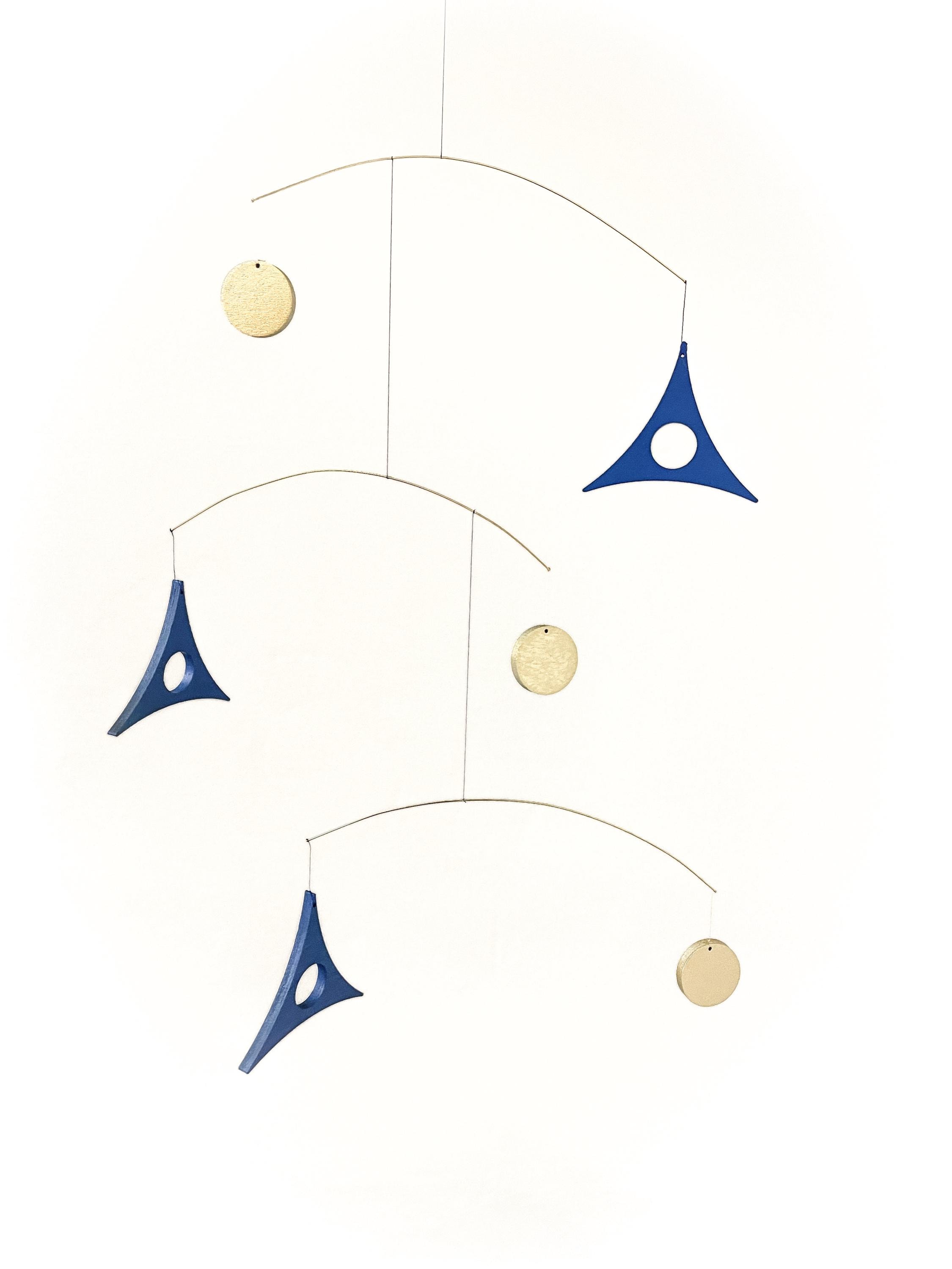 アート・デザイン・音楽 THE MOBILE GENERATION  MIRO Expressionist Wooden Mobile, Handmade Kinetic Art Inspired by