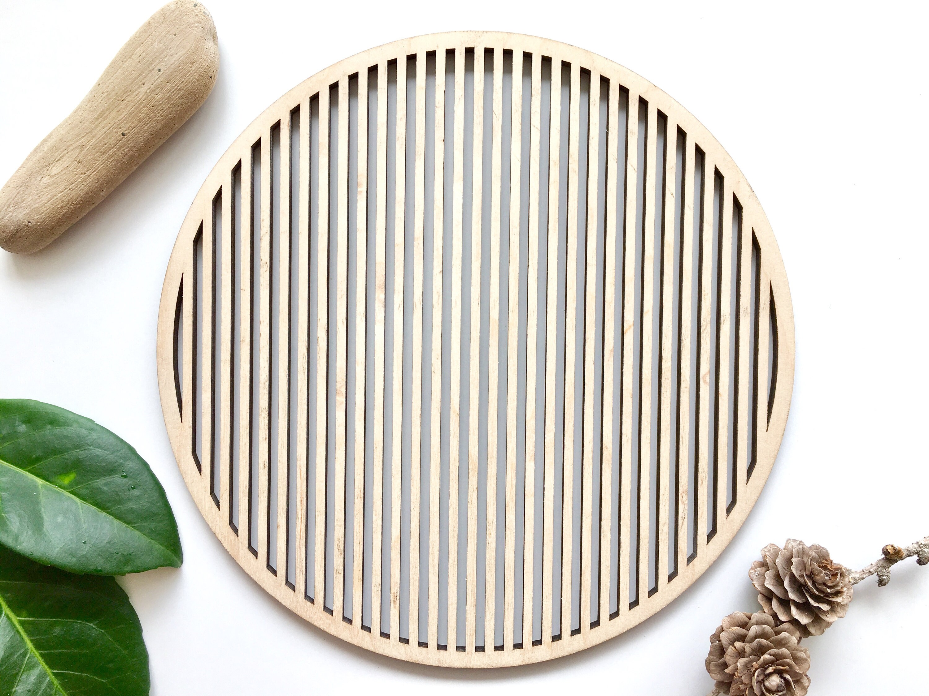 MOIRÉ trivet for hot dish 20 cm wooden trivets nordic home Etsy