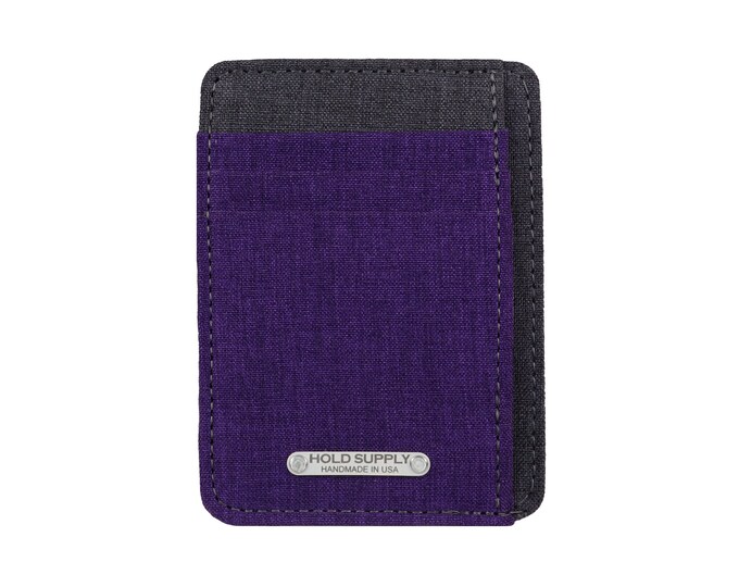 Purple and Gray Polyester Front Pocket Wallet