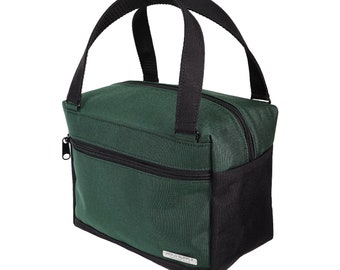 Sac à lunch en toile, Sac à lunch isotherme personnalisé pour homme et femme, Seau à lunch végétalien à fermeture éclair vert, Boîte à lunch personnalisée faite main aux États-Unis