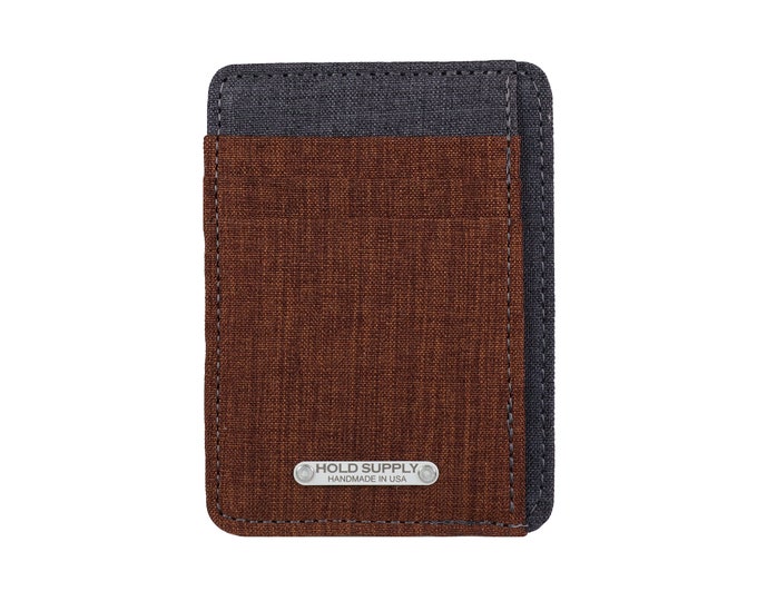 Brown and Gray Polyester Front Pocket Wallet