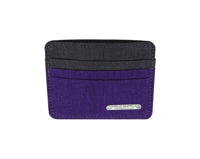 Purple and Gray Polyester Card Holder