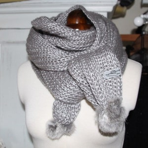 Grey scarf with light silver shimmer image 1