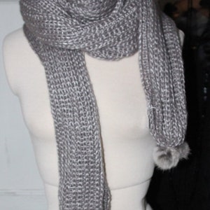 Grey scarf with light silver shimmer image 2