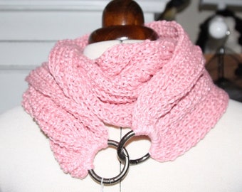 Pink scarf with closure