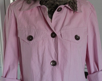 pink denim jacket