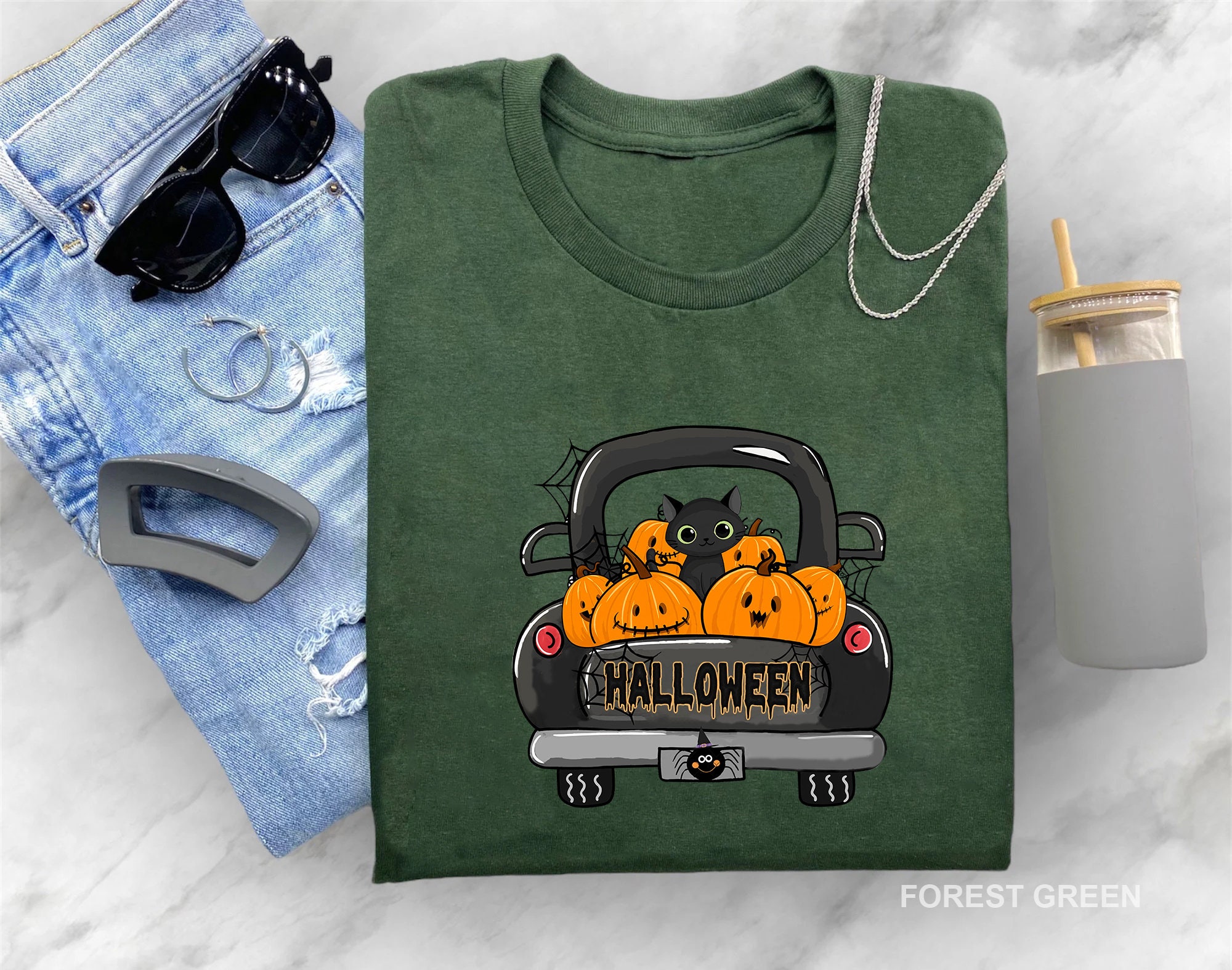 Discover Halloween Black Cat Sweatshirt, Halloween Sweatshirt,  Pumpkin Shirt, Black Cat Halloween Sweatshirt, Pumpkin and Black Cat Shirt