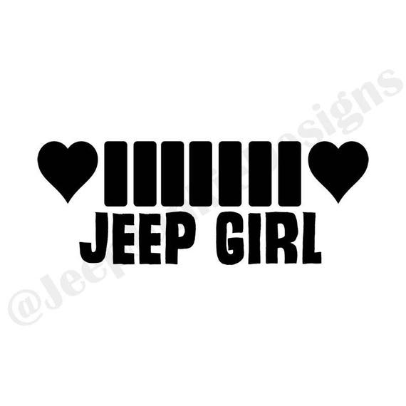 Jeep Girl Vinyl Decal Jeep Grill Decal Jeep Grill Sticker Etsy