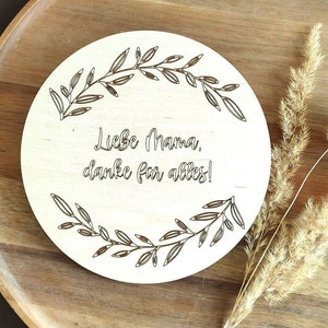 Gift Mother's Day wooden disc engraved image 2