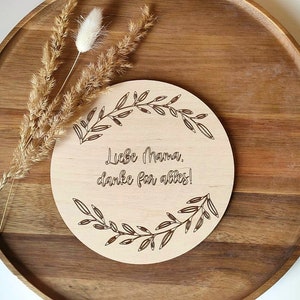 Gift Mother's Day wooden disc engraved image 3