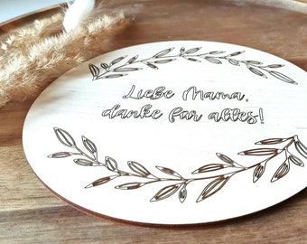 Gift Mother's Day wooden disc engraved