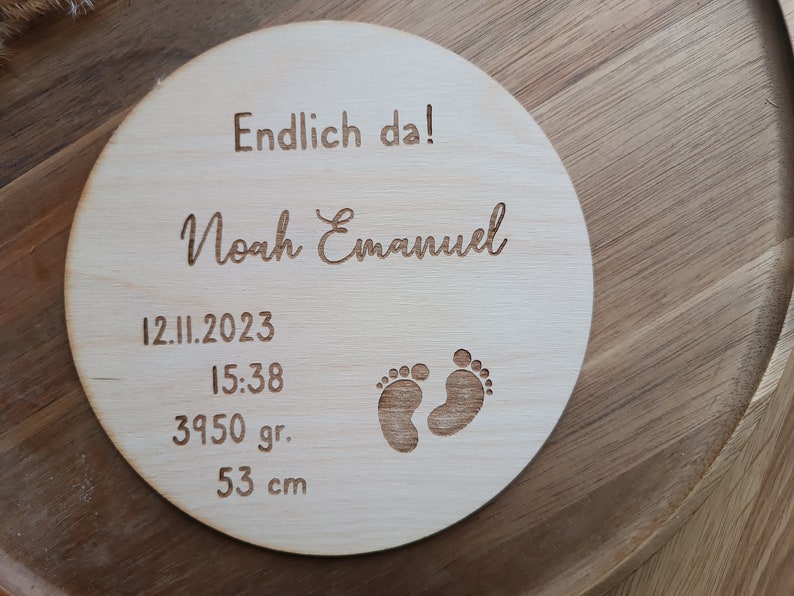 Disque prénom Disque décoratif avec le nom et les dates de naissance de l'enfant image 6