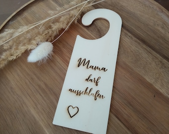 Door sign "Mom can sleep in" Mother's Day