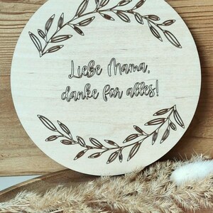 Gift Mother's Day wooden disc engraved image 4