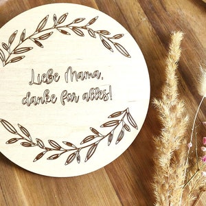 Gift Mother's Day wooden disc engraved image 5