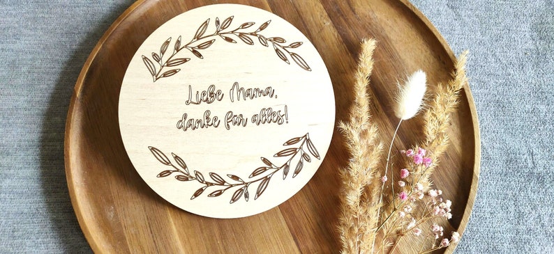 Gift Mother's Day wooden disc engraved image 5