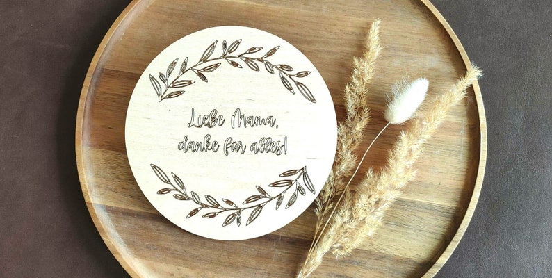 Gift Mother's Day wooden disc engraved image 2