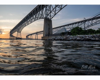 Chesapeake Bay Bridge Sunset, Maryland Nature Maritime Nautical