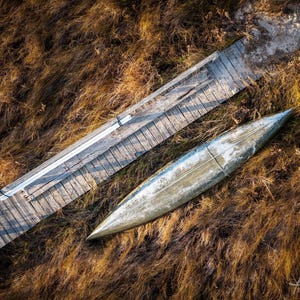 Marsh Canoe – Onancock, Virginia Coastal Aerial Print