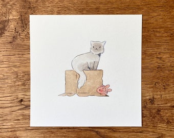 Custom Mini Pet Portrait, Watercolour painting, character illustration, commission
