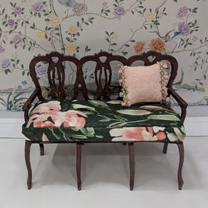 Miniature Dollhouse Settee, Sofa, Loveseat, Bench, Handmade