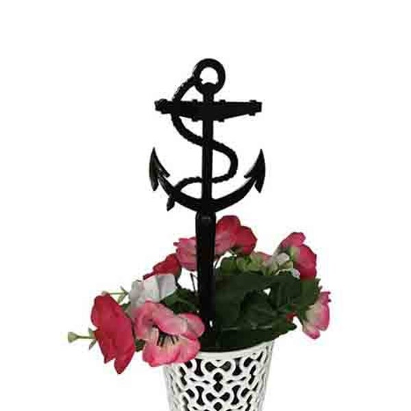 Palo di ancoraggio della Royal Navy britannica / Croce tributo alla marina in metallo / Decorazione per vaso di fiori / Targa incisa personalizzata (Opzionale)