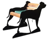 Metal and Wood Staffordshire Bull Terrier Bench Bull Terrier Pet Memorial Staffordshire Terrier Custom Bench Front Porch Bench