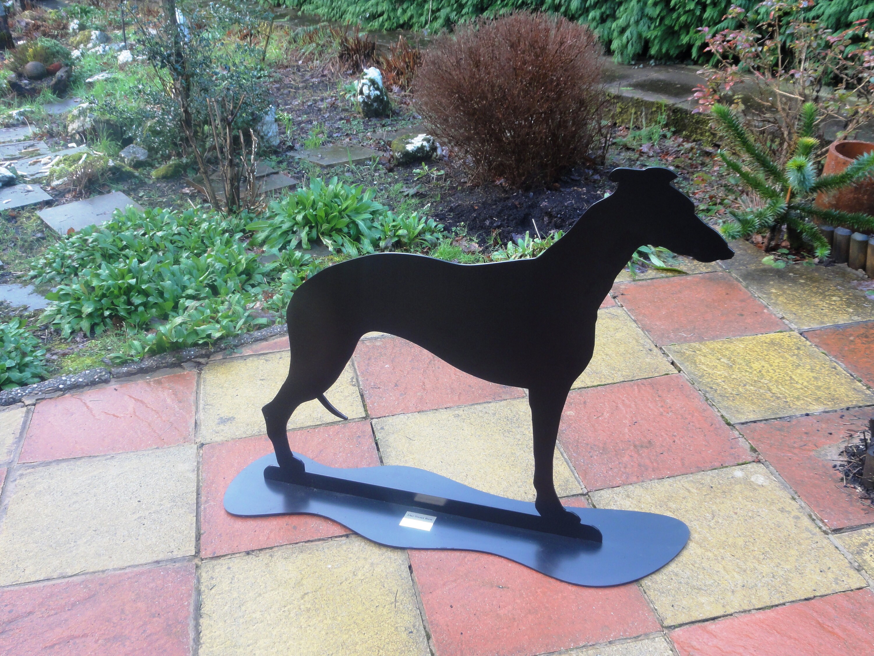 Metal Greyhound Garden Statue Unique Outdoor Black Whippet Etsy UK