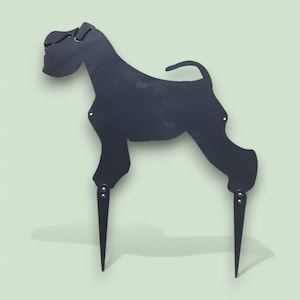 Miniature Schnauzer Garden Stake: Black Steel Silhouette, Wall Art