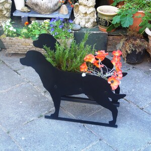 Metal Rottweiler Planter Flowerpot Holder Decorative Plant Pot Display Unique Outdoor Garden Silhouette Floral Decoration image 4