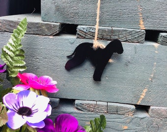 Metal Bedlington Terrier Figurine | Hanging Rustic Silhouette  Décor | Bedlington Tribute Wall Art Sculpture | Outdoor Garden Decoration |