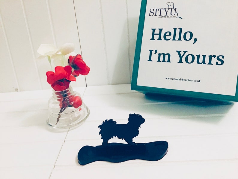 Long Haired Chihuahua Ornament Statue Metal Figurine Etsy