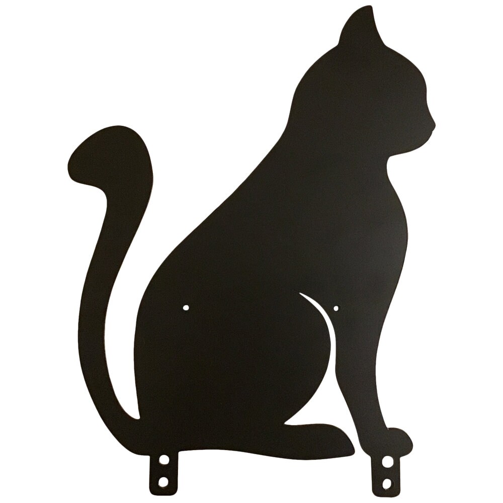 Silhouette chat assis intrigué - déco de jardin en métal, vente au meilleur  prix