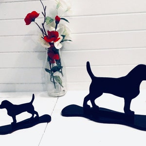 Hand-Crafted Beagle Ornament: Steel Silhouette Sculpture