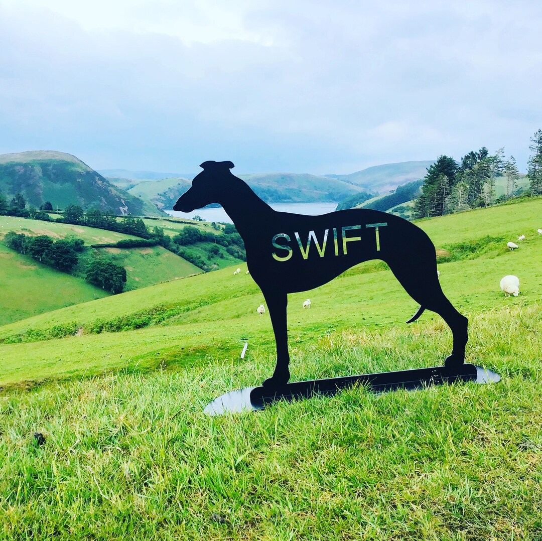 Metal Greyhound Garden Statue Unique Outdoor Black Whippet Etsy UK