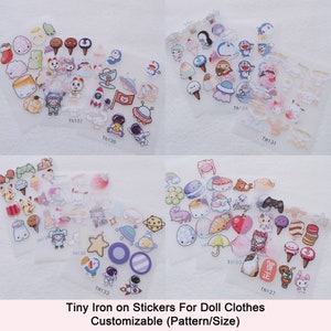 Benutzerdefinierte Mini Mini Cartoon Transfer Sticker Etiketten Niedlich für Puppenkleidung BJD Blythe Barbie 007