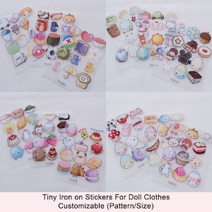 Benutzerdefinierte Mini Mini Cartoon Transfer Sticker Etiketten Niedlich für Puppenkleidung BJD Blythe Barbie 009