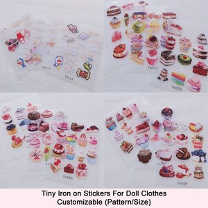 Benutzerdefinierte Mini Mini Cartoon Transfer Aufkleber Etiketten Niedlich für Puppenkleidung BJD Blythe Barbie 013