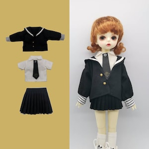 For Lati Yellow Pukifee and similar size Blythe BJD 1/6 1/8 YOSD Dolls Clothes JK uniform  Pleated Skirt sailor suit Coat