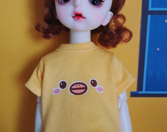 Custom For Lati Yellow Pukifee and similar size Blythe BJD 1/6 1/8 YOSD Dolls Clothes Top T-shirt Patterns 016 duck