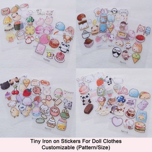 Benutzerdefinierte Mini Mini Cartoon Transfer Sticker Etiketten Niedlich für Puppenkleidung BJD Blythe Barbie 008