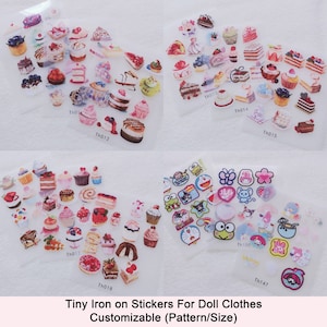 Aangepaste Mini Tiny Iron op Cartoon Transfer Stickers Labels Cute voor Doll Clothes BJD Blythe Barbie 012