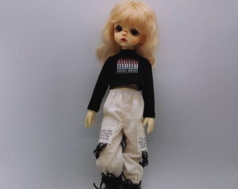 For Lati Yellow Pukifee and similar size Blythe BJD 1/6 1/8 YOSD Dolls Clothes pants T-shirt