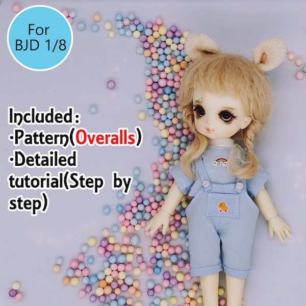 PDF Download DIY Sewing Pattern Detailed Tutorial Handmade Doll Clothing Clothes For 1/8 BJD Lati Yellow Pukifee Shorts Dt-213