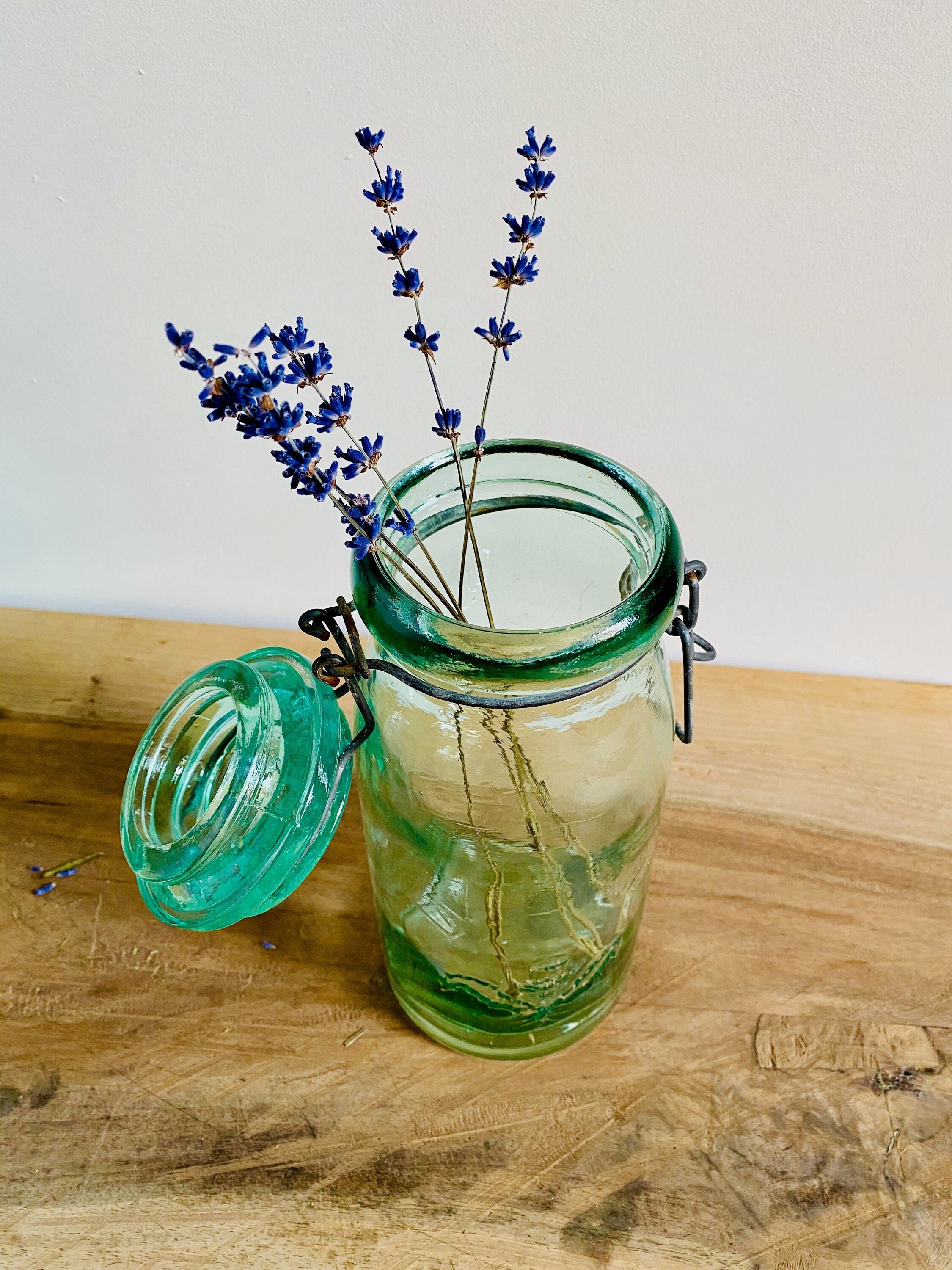 Pot de Conserve Vert Français La Lorraine, Marque Thistle, Bouteille Vintage Pour Conserves, Décor F