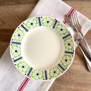 Compota francesa vintage de piedra de hierro – Saint Amand HBC Croisille – Plato para servir pedestal – Vajilla de bistró francés