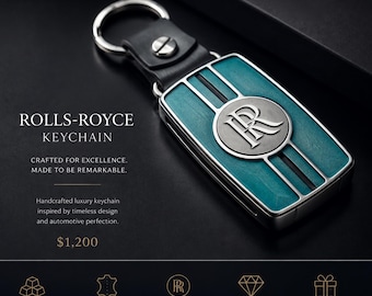 Bespoke Rolls Royce Inspired Keychain - Aerospace Grade Titanium & Anodized Alloy - Handcrafted Luxury Key Fob with Light-Transmitting Inlay