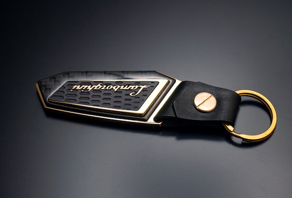 Lamborghini Keychain, Brass, Gold, Carbon Fiber, G10