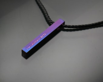 Personalized Titanium Pendant (with your text) Pendant, Necklace, Jewelry, For Him, For Her
