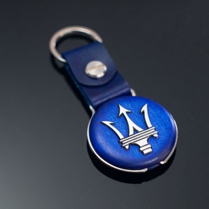 Maserati Blue keychain wooden titanium aluminum Spyder Gran Turismo 350 GT